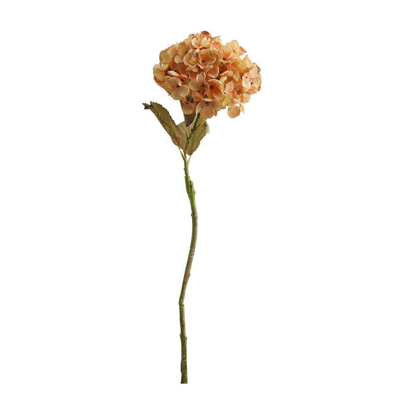 Künstliche Hortensie Einzelstiel, Vintage-Stil, Kunstseide, 1 Blüte, Kunstblume für Vitrine, Wohnraum und Festdekoration