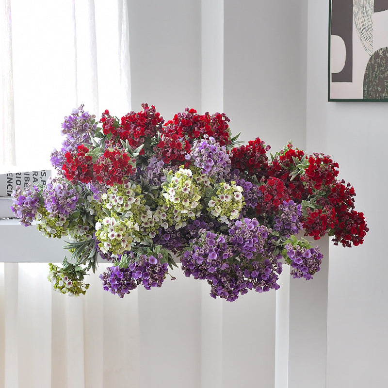 Künstliche Hortensie Snowball, 1 Stiel mit 3 Blüten, 78 cm, Seidenblumen für Innenraum, Hochzeit, Dekoration