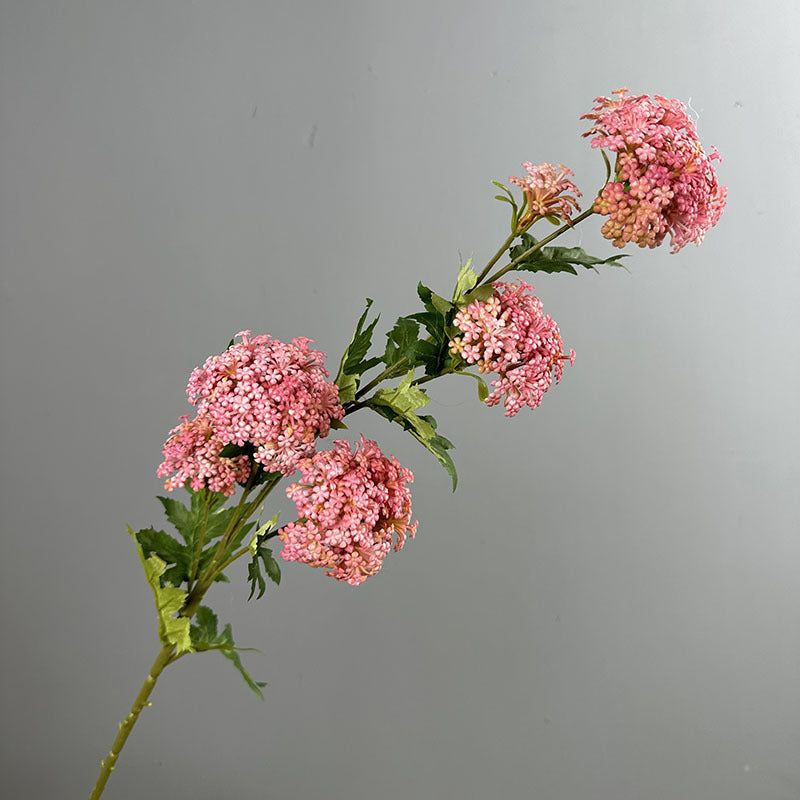85 cm hochwertige Kunststoff-Hortensienbusch mit 6 Blüten, Schneeballhortensie, Deko für Hochzeit, Wohnung, Büro