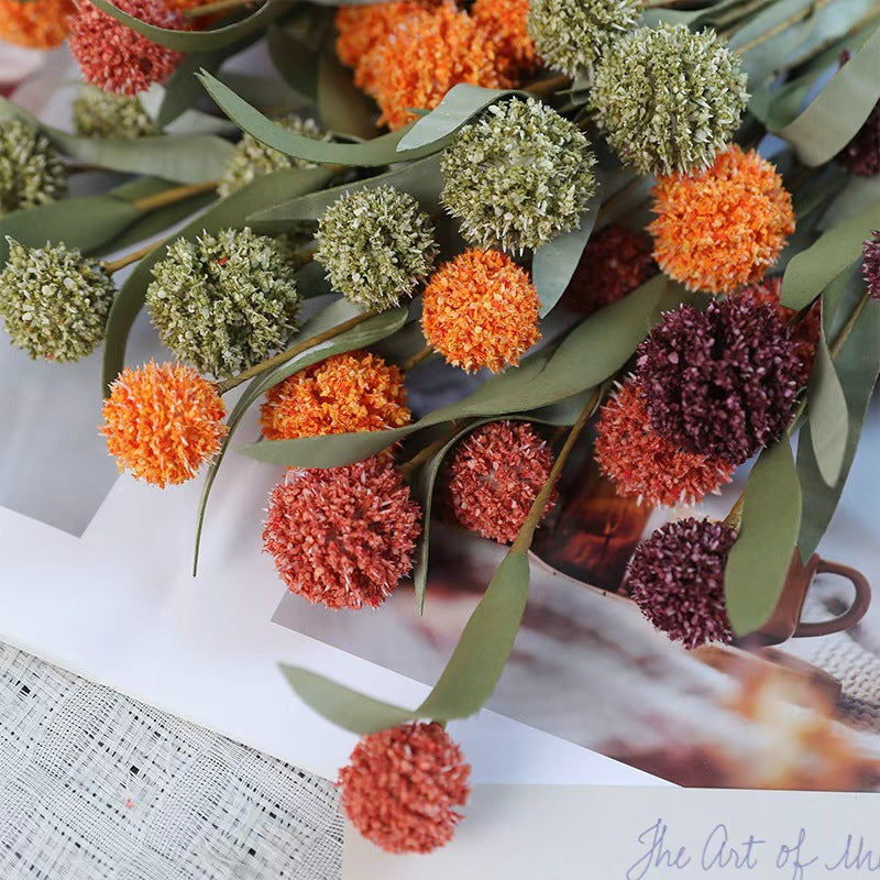 Künstliche Chrysanthemen-Blumenbusch, 6 Blüten, 42 cm, Polyester-Seide, für Hochzeiten, Outdoor und Zuhause
