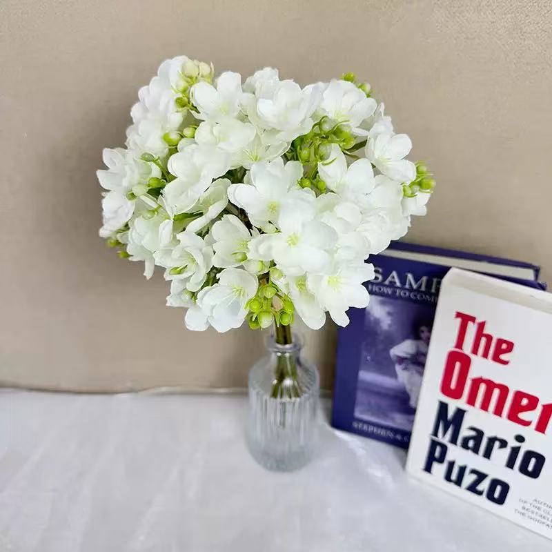 Jasmin-Blumenstrauß aus Seide, 40 cm hoch, weiß, Ins-Modern-Stil, für Hochzeiten, Tischdekoration, Fotografie