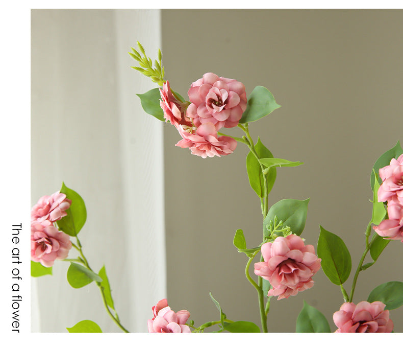 Künstliche Kamelienblüte, 87 cm hohe Seidenblume mit 17 Blüten, Einzelstiel, biegsamer Stiel, für Zuhause, Hotel und Schaufenstergestaltung, 4 Farben