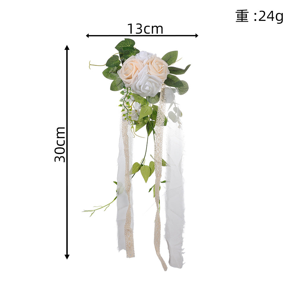 Künstliche Eukalyptus-Ranke mit Rosen, 30 cm, für Hochzeitsdekoration und Raumgestaltung