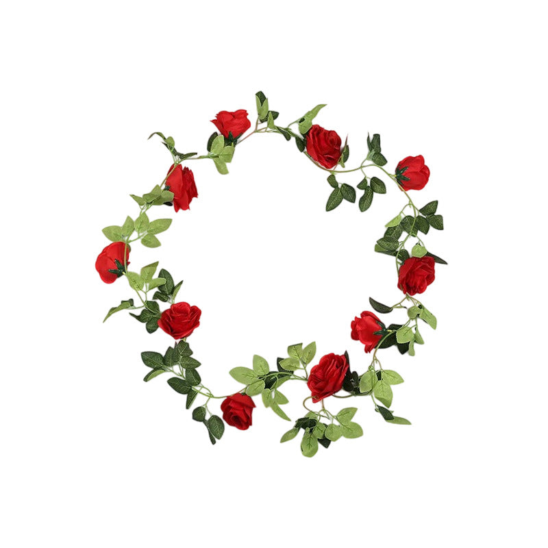 Künstliche Rosengirlande, 230 cm, Rosenranke mit 10 Blütenköpfen, Kunststoff, für Hochzeit, Deko & Gewerbe