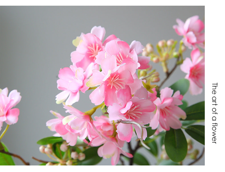 Künstliche Blume, 74 cm, Seidenstoff, Einzelstiel mit 30 Blüten, Weiß/Rosa, für Zuhause, Hotel, Schaufenster