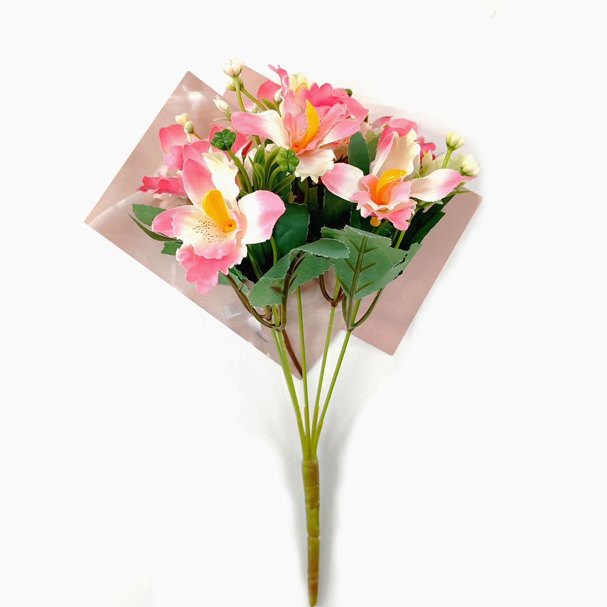 Künstliche Cattleya-Blumenstrauß, 30 cm hoch, 10 Blüten, Seidenstoff, rustikaler Stil, für Hochzeiten und Innendekoration