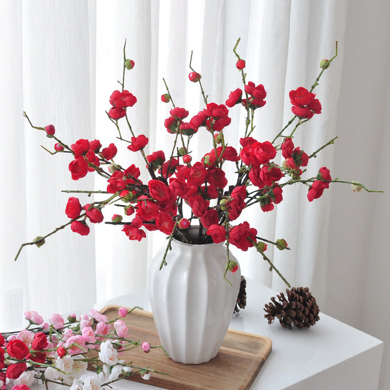 Künstliche Chimonanthus-Pracht (Wintersüß) Blüten, einzelner Stiel mit 26 Blüten, 48 cm, Seidenstoff, für Hochzeiten und Innendekoration