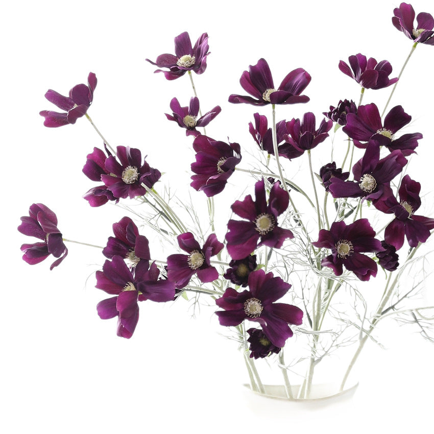 Künstliche Cosmea-Blüten, 6-blütiger Strauß aus Seidenstoff, 60 cm Höhe, für Wohn- und Geschäftsdekoration