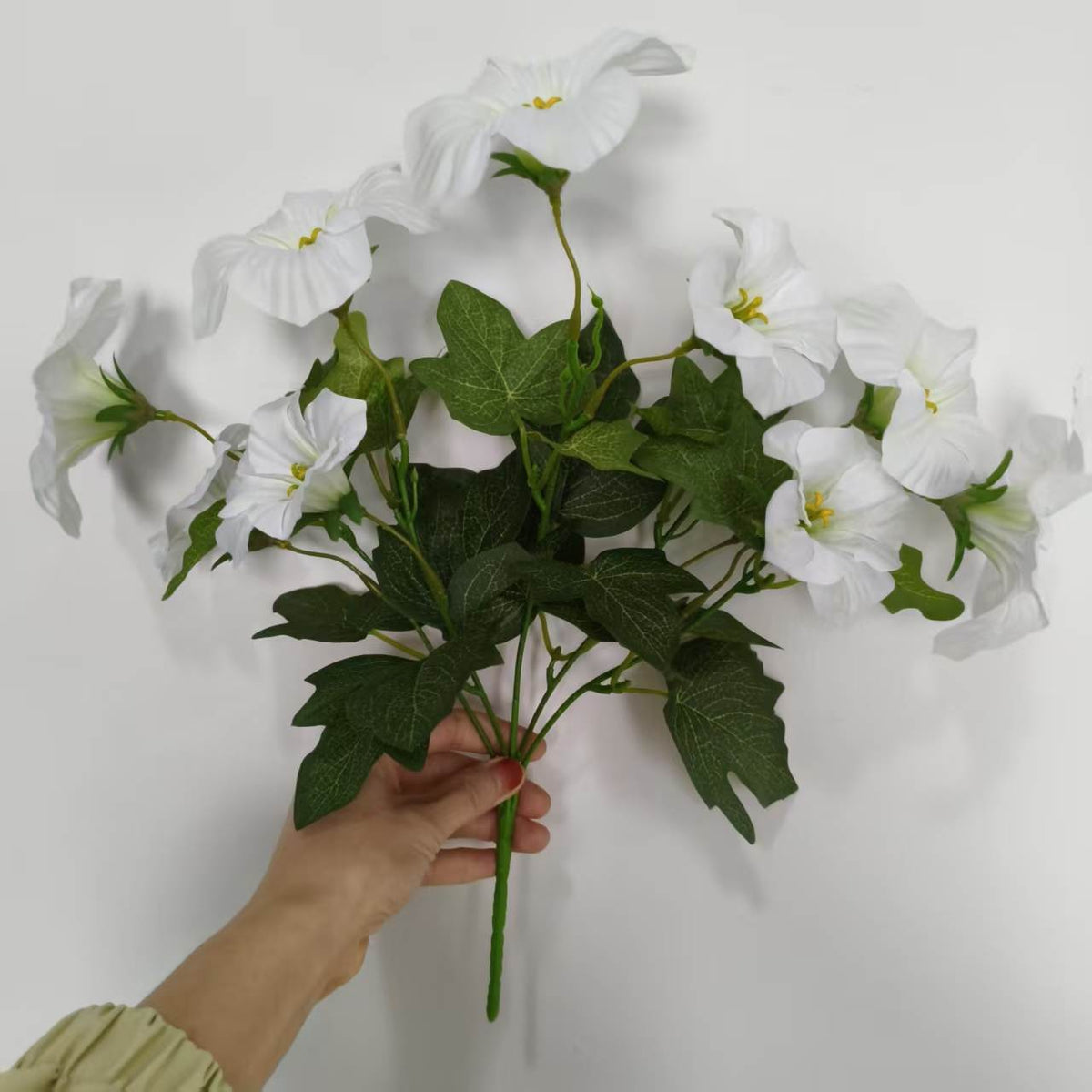 Künstliche Trichterblumen-Büschel, UV-beständig, 40 cm Höhe, für Innen- und Außenbereich