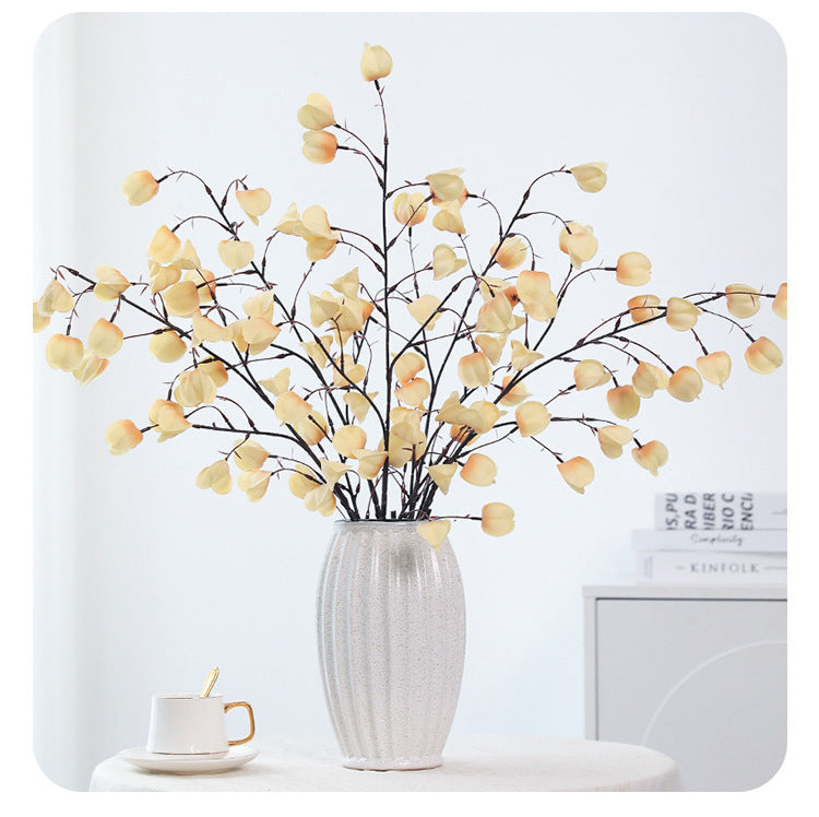 Künstliche Laternenblumen, 100 cm, Seidenstoff, orange-rot, für Hochzeiten, Wohnungen, Büros, Einzelhandel
