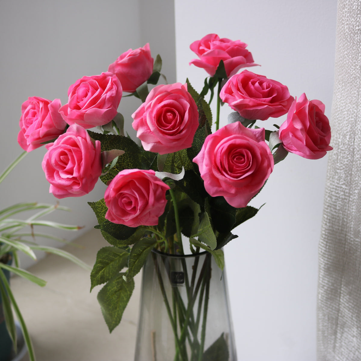 Künstliche Rosenblüten Bouquet aus Seidenstoff, 10 Stück, 43 cm, für Hochzeit, Dekoration, Innenraum
