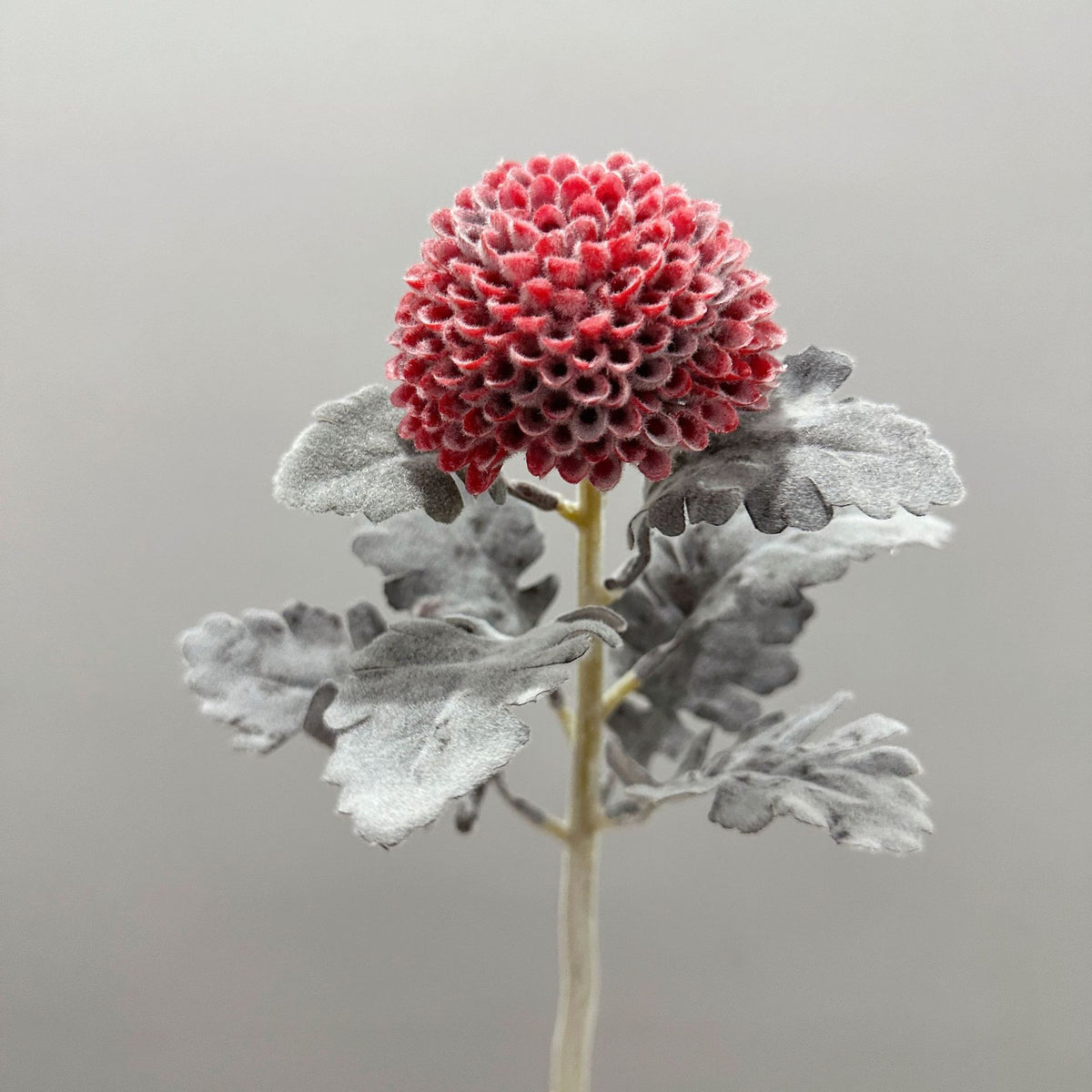 Künstliche Chrysantheme, Single-Stem mit 7 cm Blütenkopf, 37 cm hoch, Flockstoff, für Hochzeitsdekoration und Inneneinrichtung