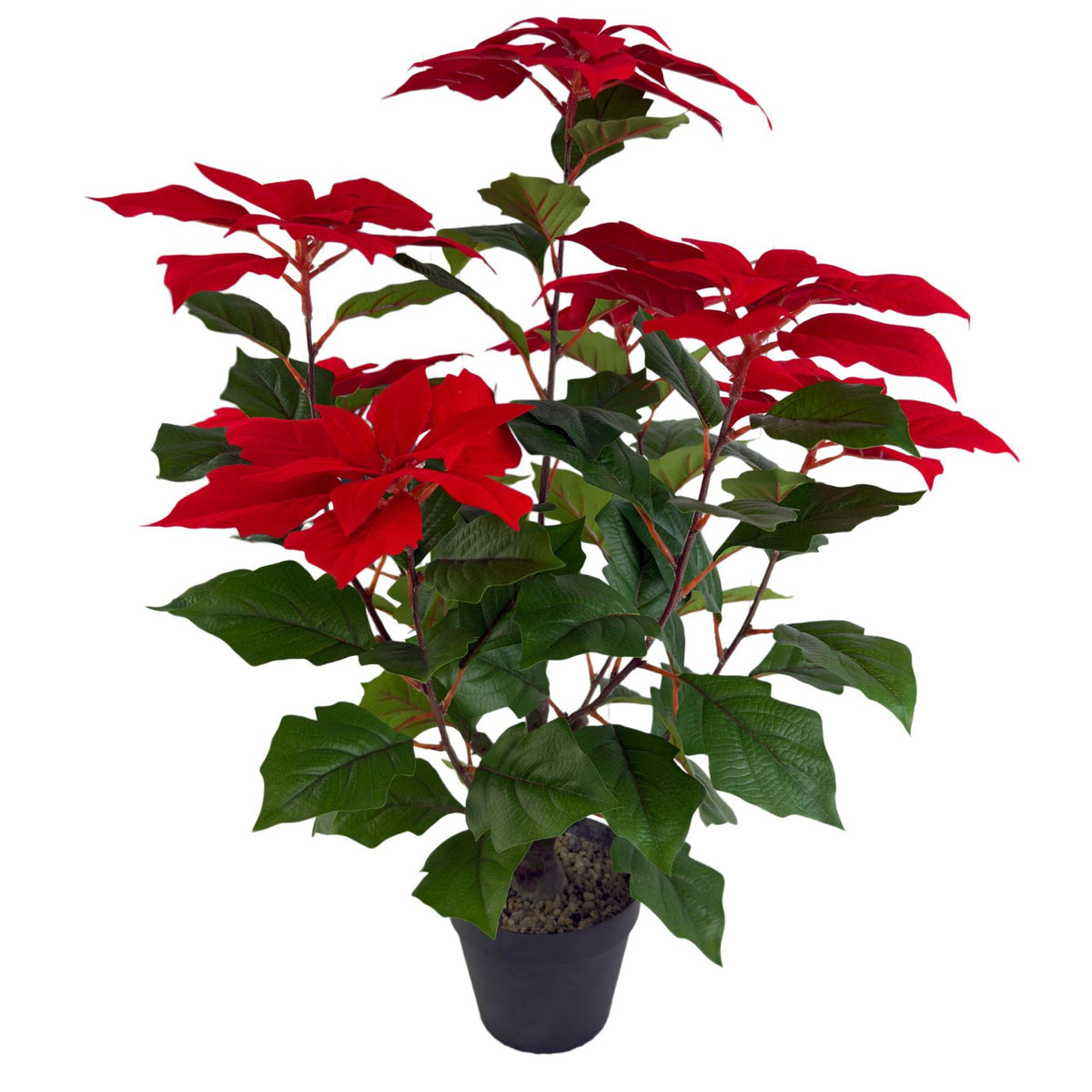 2 Stück künstliche Weihnachtssterne mit Topf, Weihnachtsdekoration