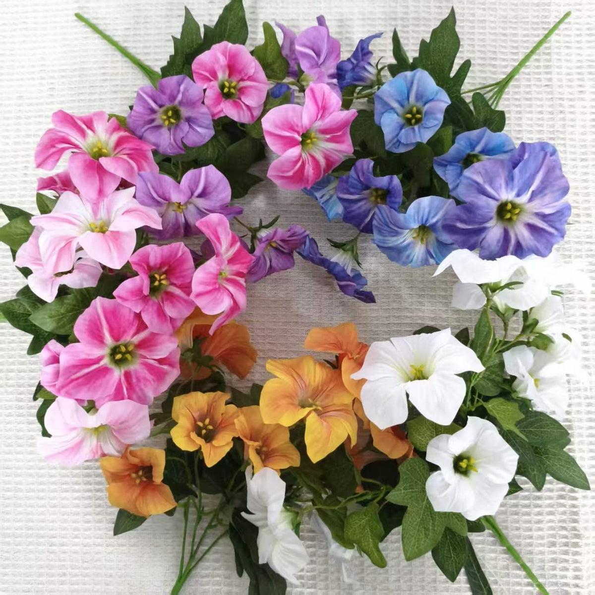 Künstliche Trichterblumen-Büschel, UV-beständig, 40 cm Höhe, für Innen- und Außenbereich