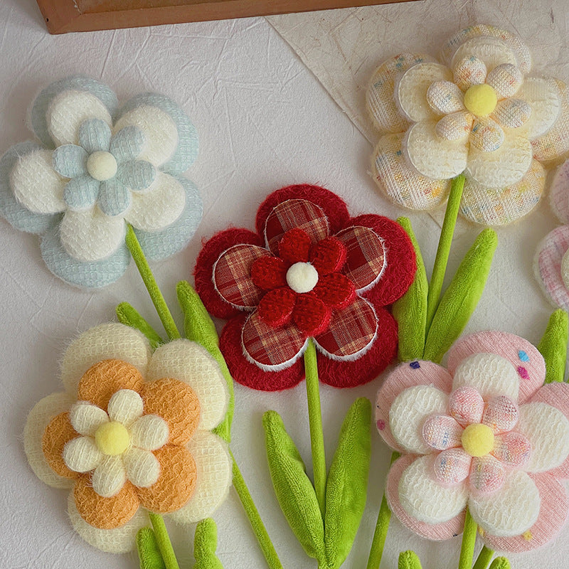 10er-Set künstliche Wildblumen, Einzelstiel mit 10 Blüten, 38 cm Länge, Flauschstoff, für Hochzeiten, Dekoration und Gewerbe
