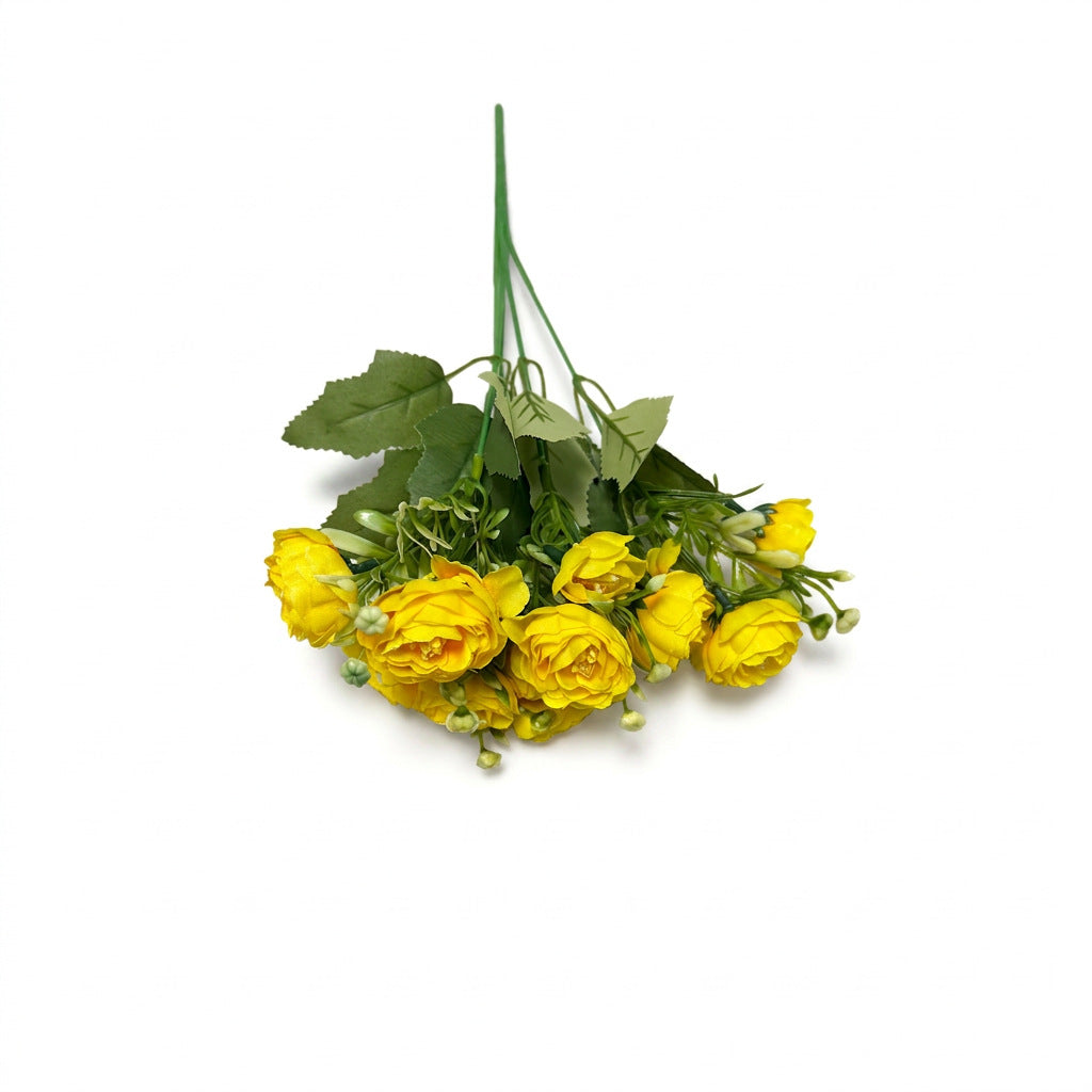 Künstliche Rosenbüschel mit 15 Blüten, 34 cm hoch, aus Seidenstoff, für Hochzeit, Dekoration, Innenraum