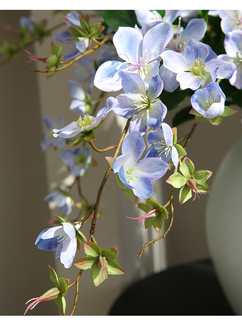 Künstliche Jasminblüte, 80 cm, Seide, 9 Blüten, Single Stem für Hochzeit, Shop-Deko, Innenraum, Bürodekoration, Großhandel