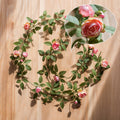 Künstliche Rose Garland, Angus Rose Ranke, 145 cm lang, Seidenstoff, für Hochzeitsdekoration, Wandschmuck