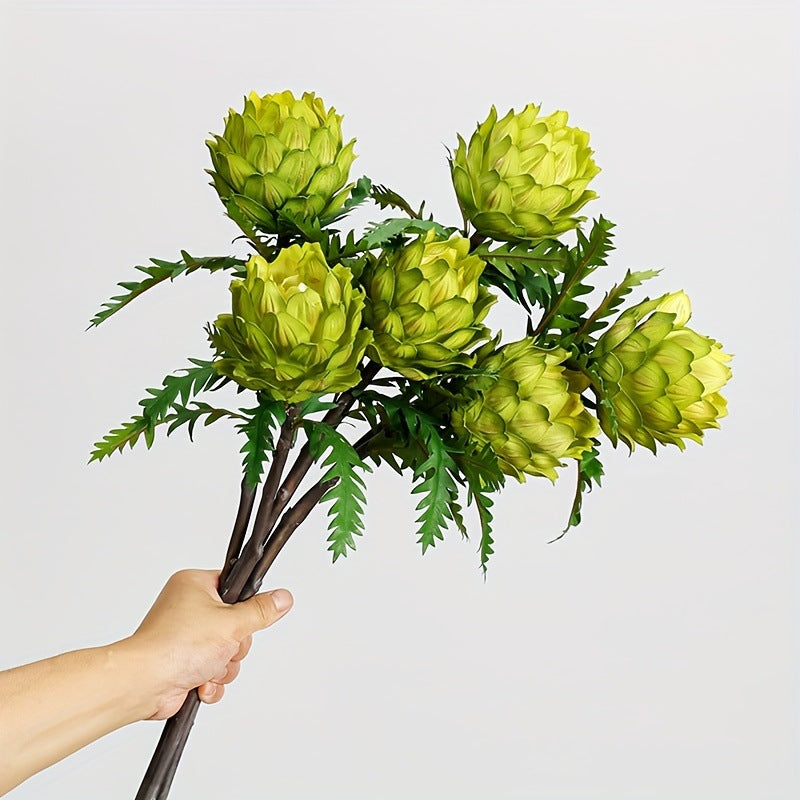 Künstliche Ananasblüte, Einzelstiel, 40 cm, für Innenraum-Dekoration, Hochzeit, Event, Ladenausstattung