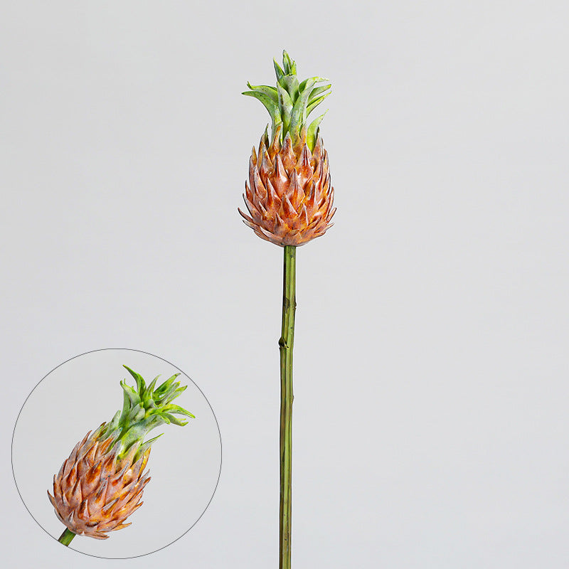 Künstliche Bromelie Ananasblüte, einzelne Stange, 30 cm, tropische Dekoration für Innenraum, Hochzeit, Ladenausstattung