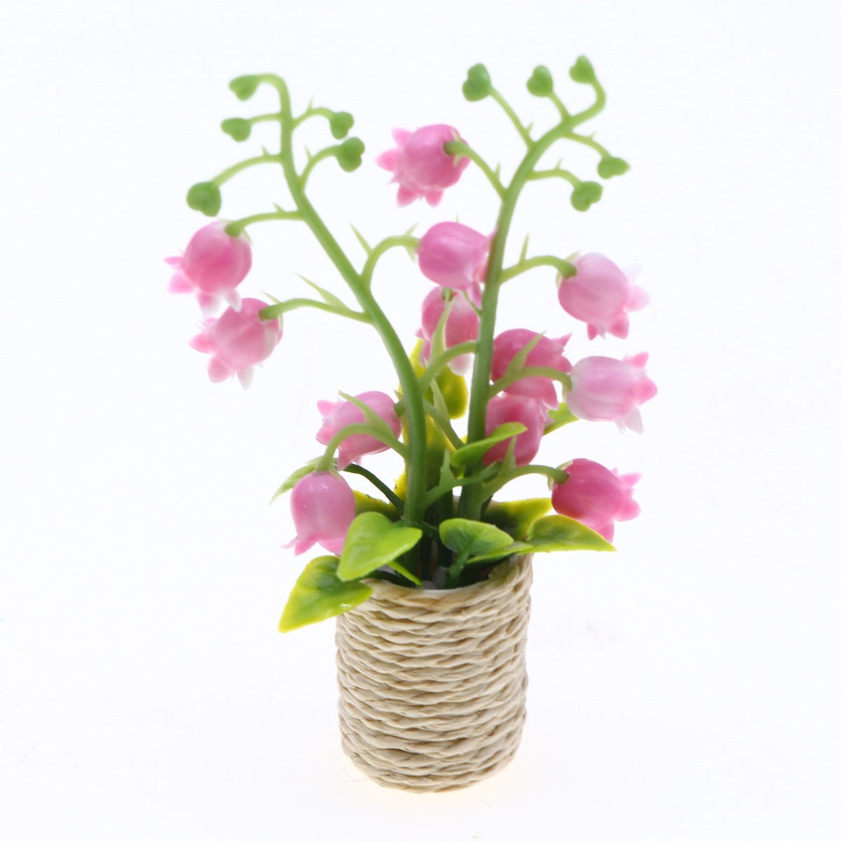 Miniatur-Maiglöckchen Pflanze im Topf, 10 cm hoch, Kunststoff (PE/PVC), für Wohnaccessoires und Szenengestaltung