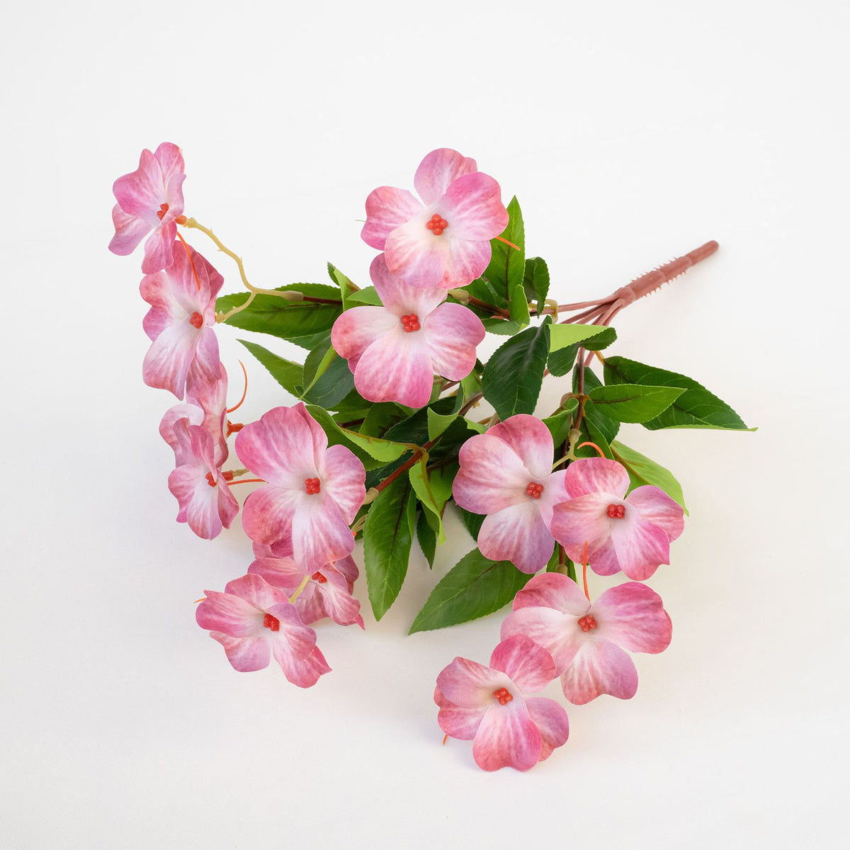 Künstliche Balsamine Blumenstrauß, 40 cm, 14 Blüten, UV-beständig, Innen- und Außenbereich