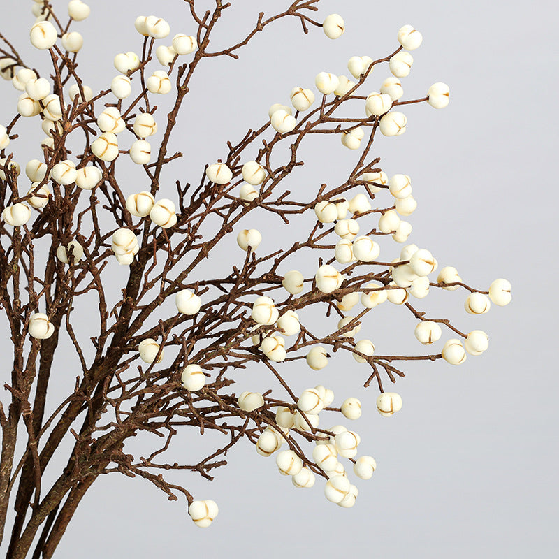 Künstlicher Trieb mit Waxberry-Früchten, 62 cm Länge, einzelner Stiel mit 23 Früchten, für Innendekoration und Floristik