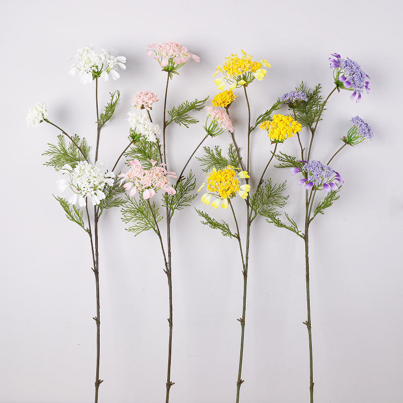 Künstliche Seidenblumen: 4-teilige Schneeballblüte & Löwenzahn, 96 cm, für Hochzeit, Dekoration, Inneraum, Einzelstiel, beugbar