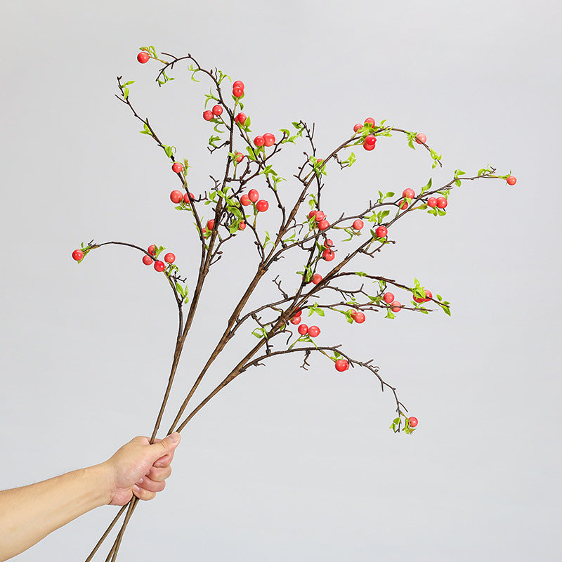 Künstlicher Beerenzweig mit 17 Früchten, 100 cm, für Dekoration, Hochzeit und Gewerbe