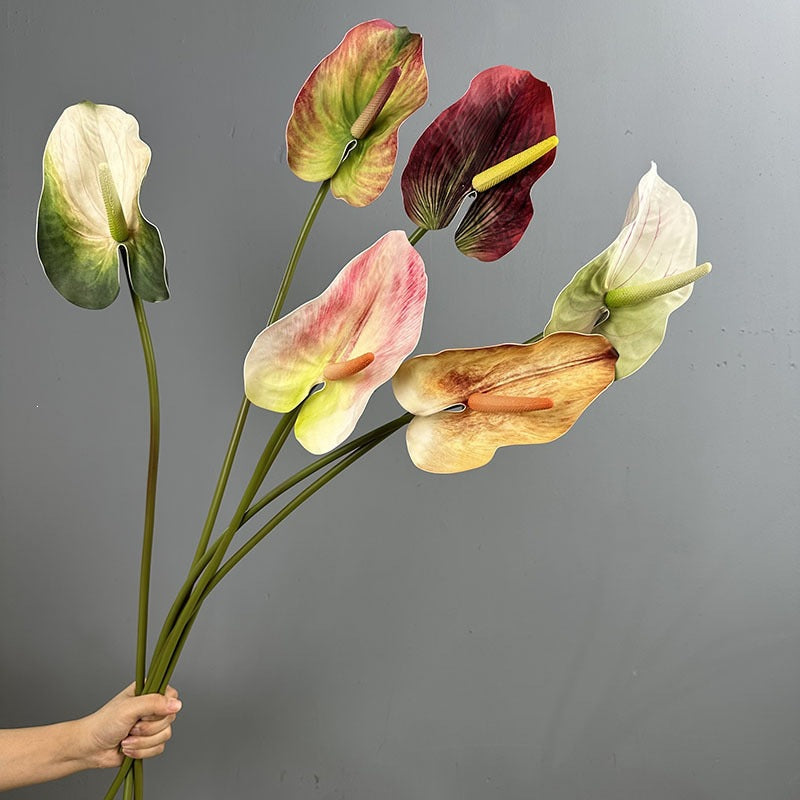 Künstliche Anthurie, einzelner Stiel mit 1 Blüte, 72 cm hoch, für Hochzeiten und Innenraumdekoration