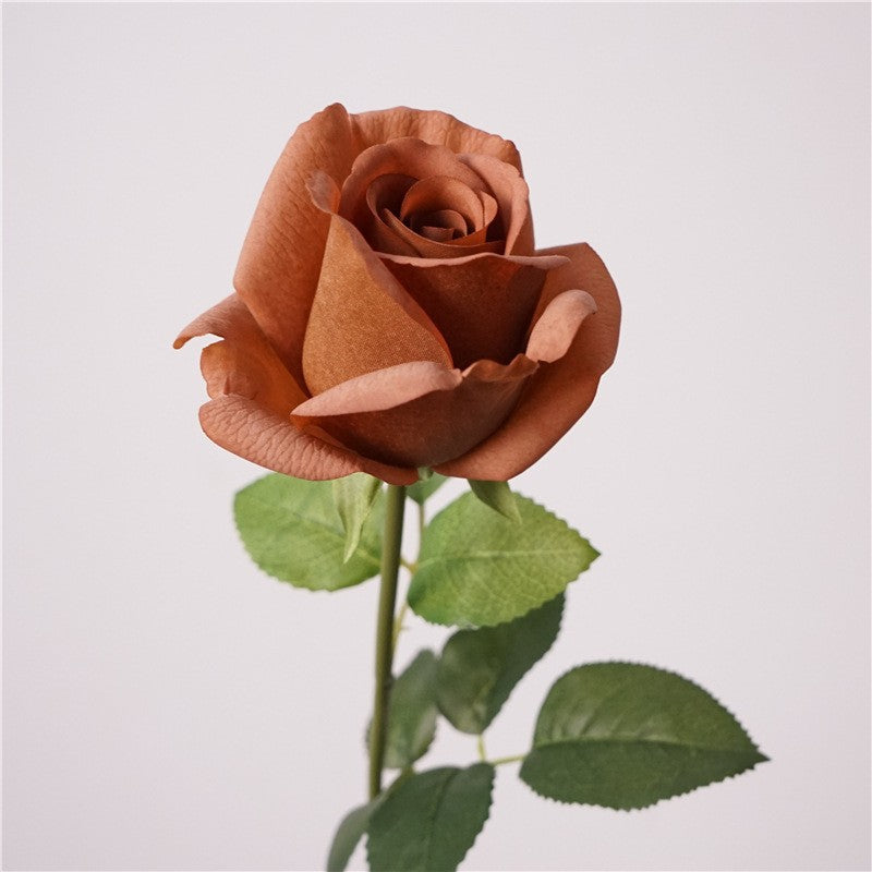 Künstliche Rose, einzelne Stiel mit 1 Blüte (47 cm), Seidenstoff, modern, für Hochzeit, Dekoration, Büro