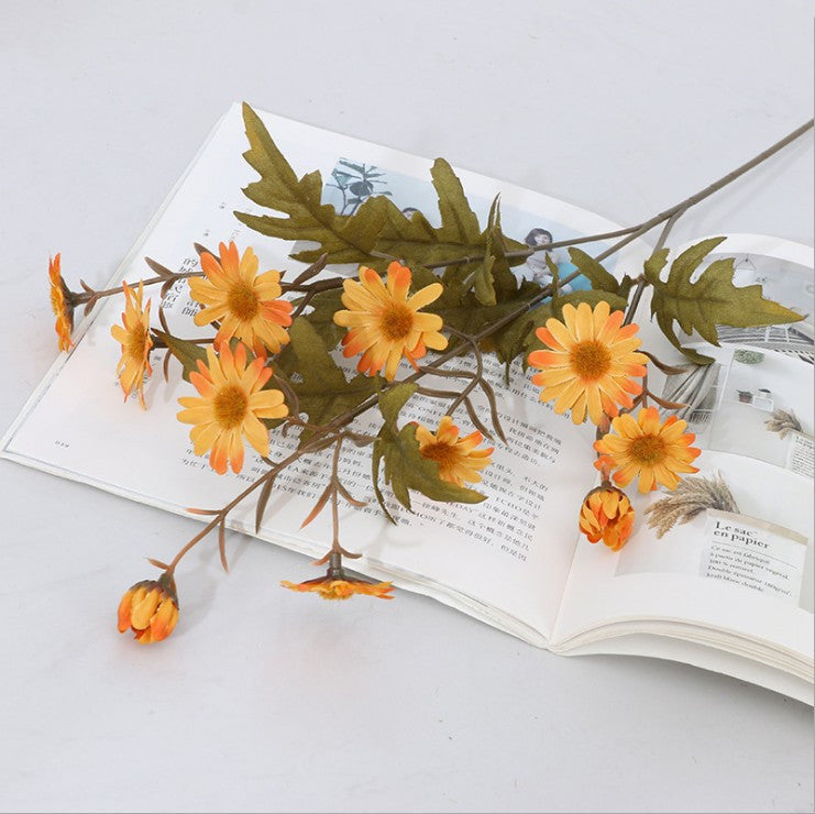 6 Bündel 56cm Herbst- und Winterfarben Gänseblümchen Kunstblumen Künstliche Marguerite Blumen wie Echt