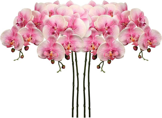 9-Blütige Orchideen-Kunstblumen – 87 cm Realistische Zimmerpflanze mit Drahtstielen für Indoor-Deko & Bürogestaltung | UV-Beständig & Pflegeleicht
