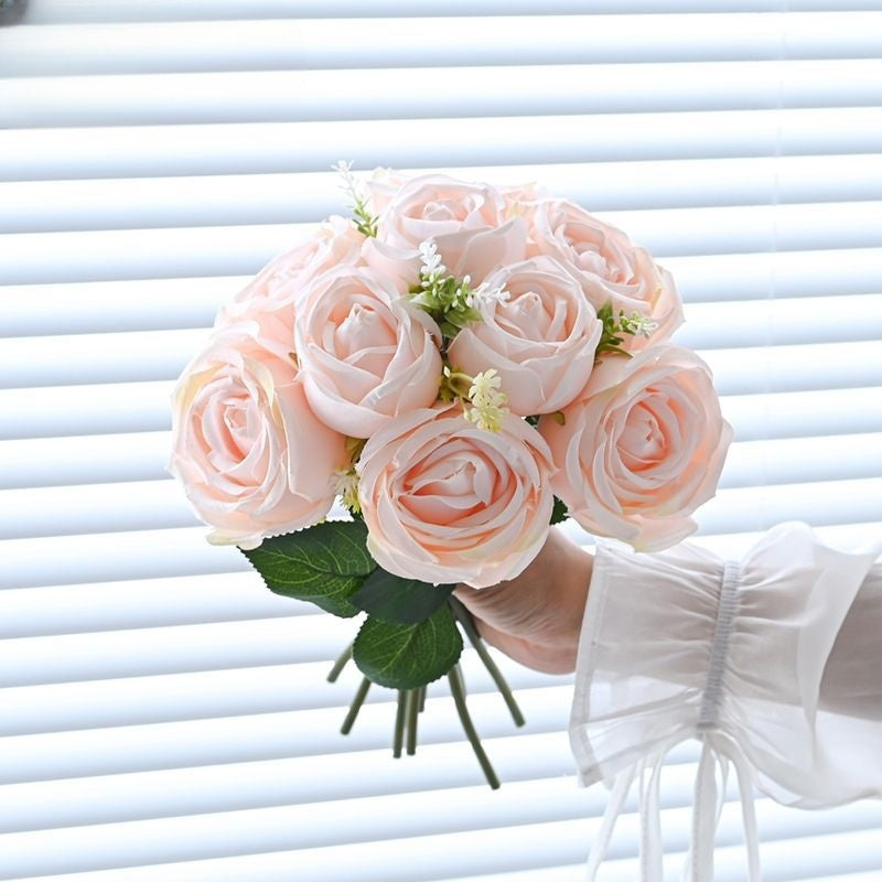 Großhandel: 26cm Kunst-Rosen-Bouquet, künstliches Blumenbündel für Hochzeiten, DIY-Hochzeitsdekoration