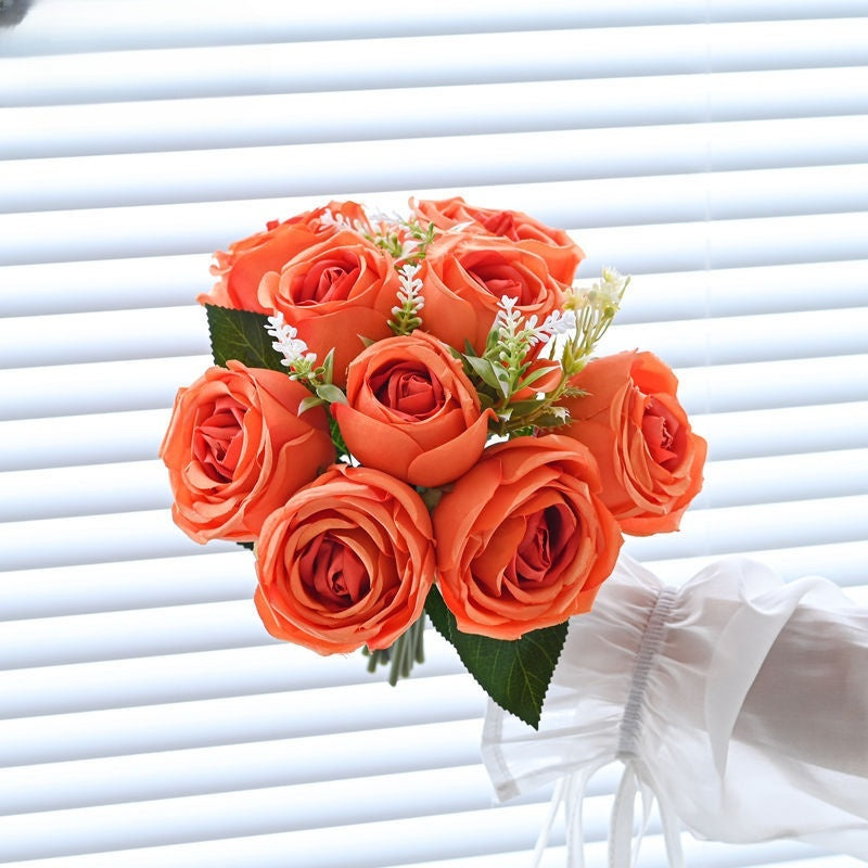 Großhandel: 26cm Kunst-Rosen-Bouquet, künstliches Blumenbündel für Hochzeiten, DIY-Hochzeitsdekoration