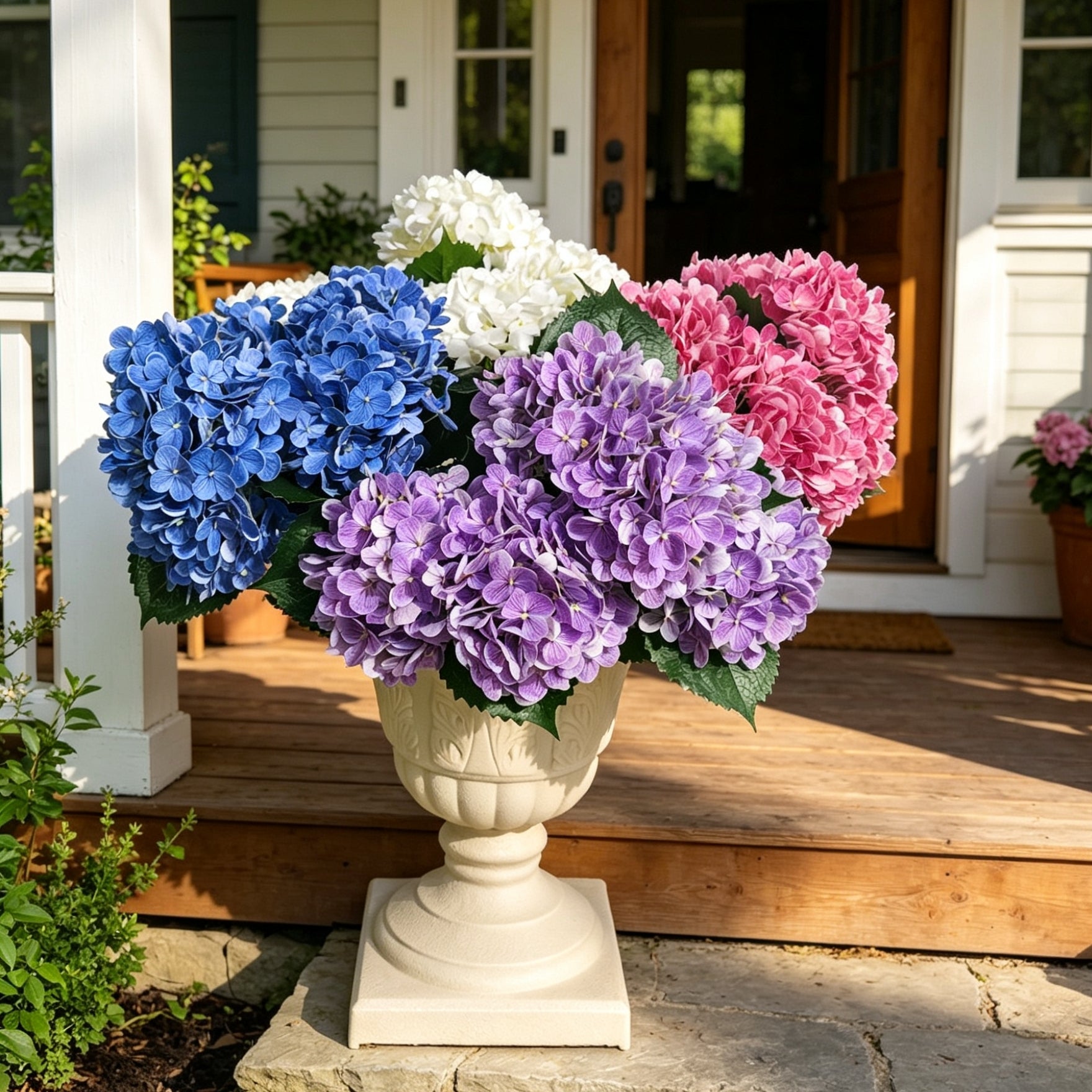 60cm Real Touch Hortensie UV-resistent – Künstliche Blume für Außenbereich