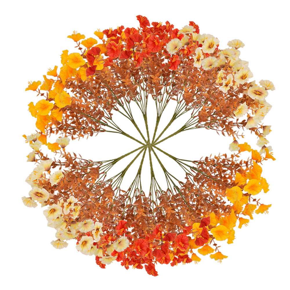 UV-beständige Künstliche Herbstblumen mit Ipomöen – Aus Seide und Eukalyptus, realistisch für den Außenbereich