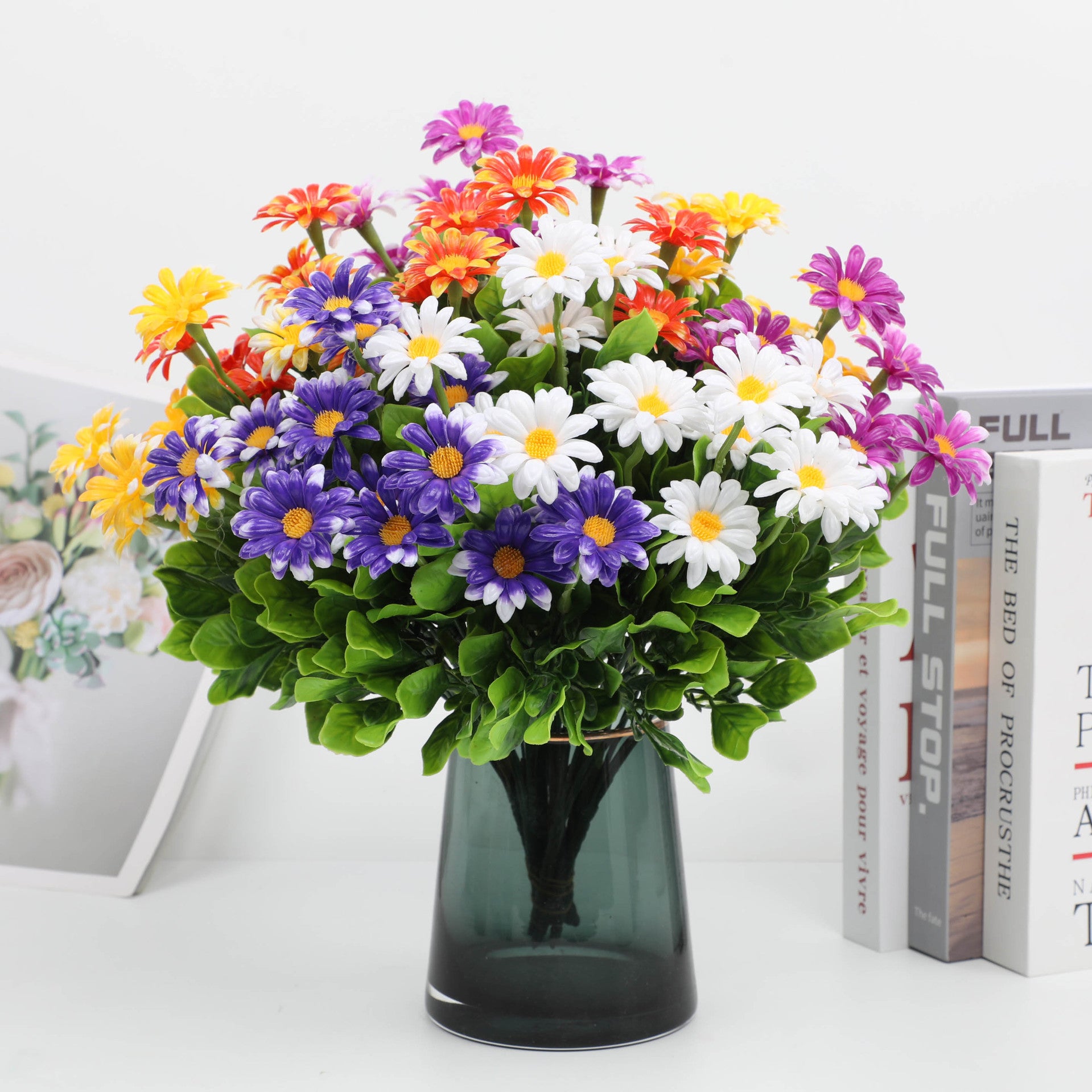 8 Bunde UV-beständige künstliche Chrysanthemen – Kunstblumen für Außen- und Innendekoration