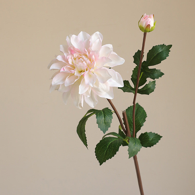 73 cm Künstliche einzelne Zweig-Dahlien mit zwei Blütenköpfen und feuchtem Griff