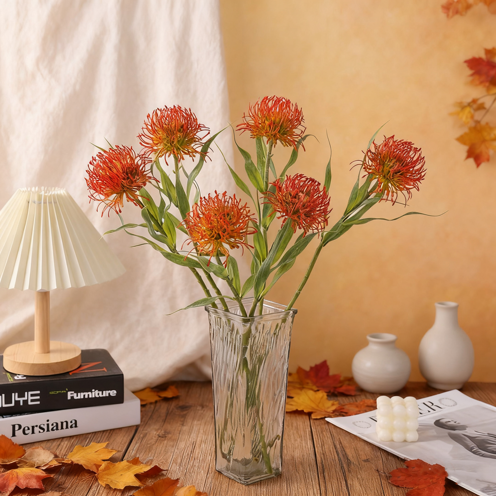 Weicher Latex Spinnen Chrysanthemen Stiel UV-beständige Blumenarrangement
