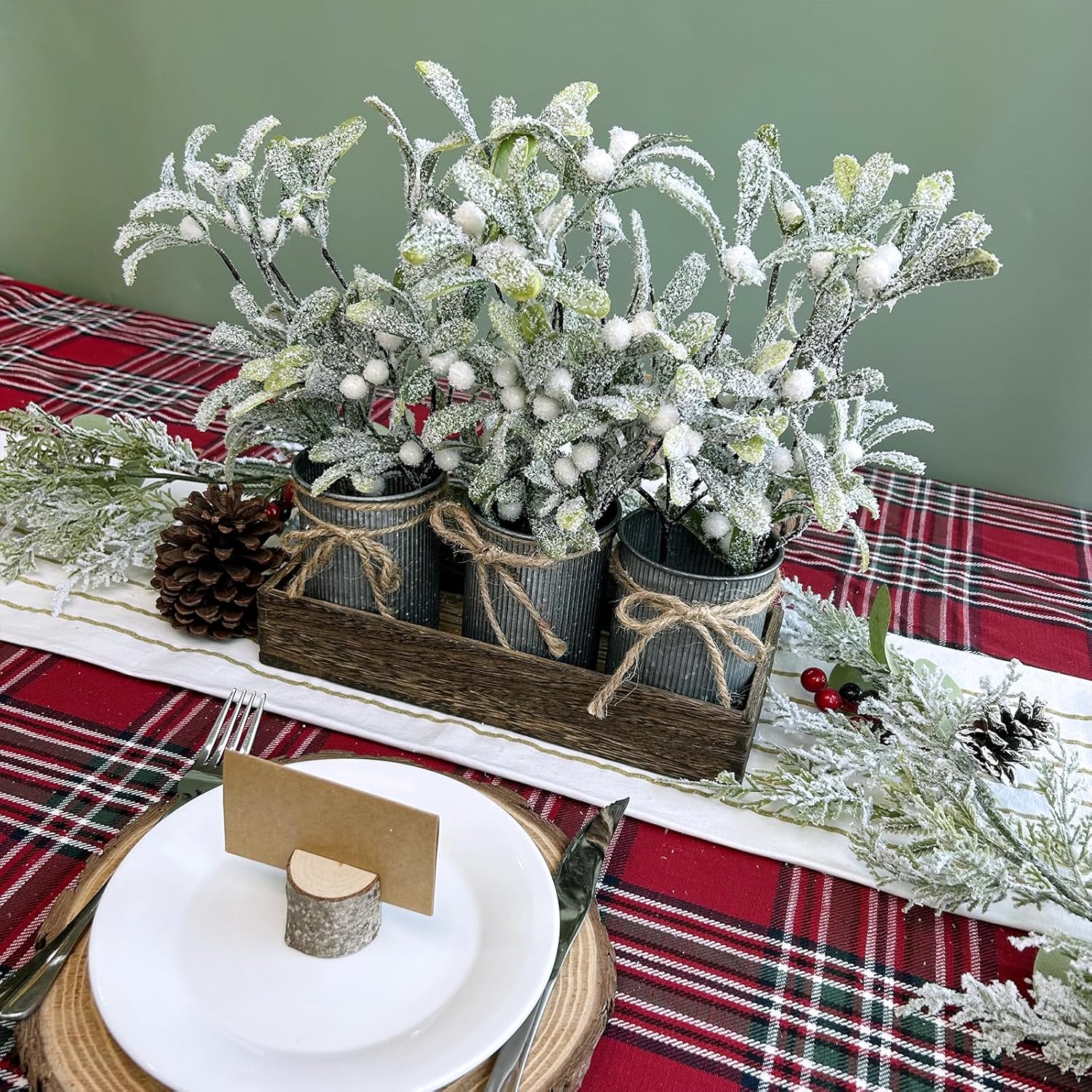 6pcs 32 cm Weihnachtliche Blumenstiele und -spitzen