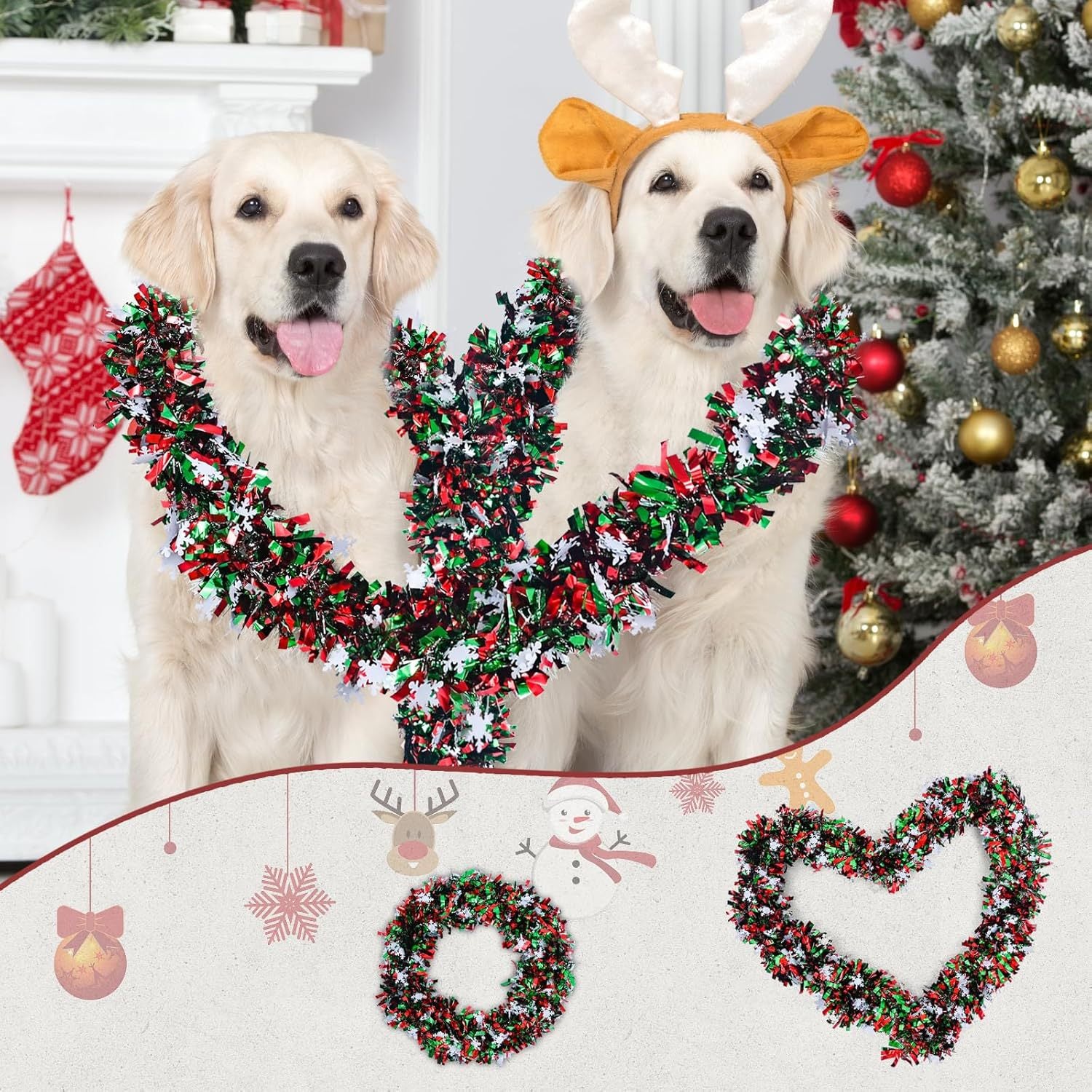 Weihnachtsdekorationsgirlande Schneeflocken-Girlande Hochzeits- und Geburtstagsfeierbedarf