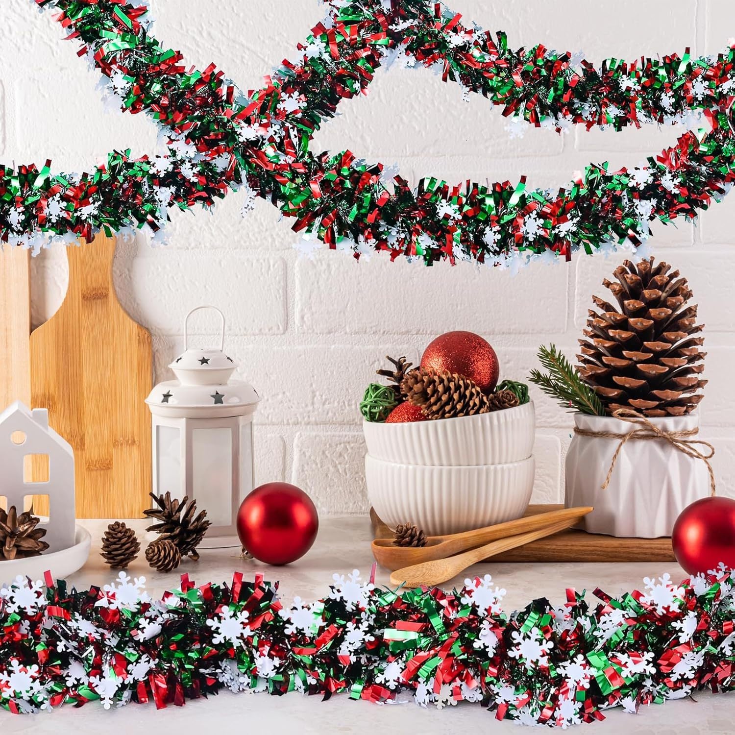 Weihnachtsdekorationsgirlande Schneeflocken-Girlande Hochzeits- und Geburtstagsfeierbedarf