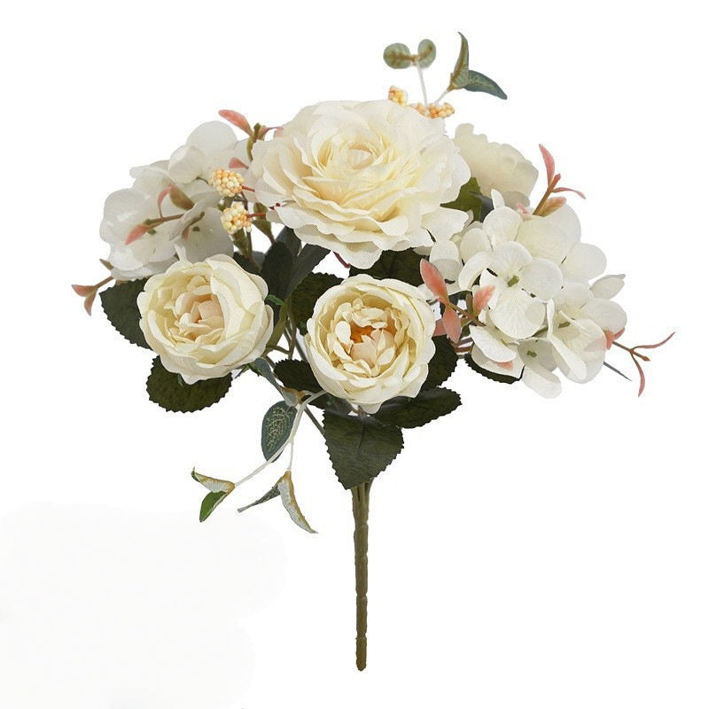 Großhandel: 30 cm-Retro Seide Pfingstrose Busch mit gemischten Hortensien - Faux Flower-Bouquet Dekoration für zu Hause, Braut Hochzeit, Party