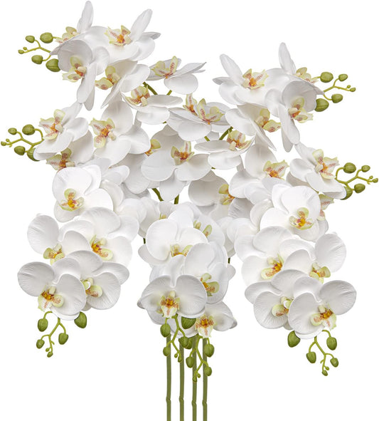 9-Blütige Orchideen-Kunstblumen – 87 cm Realistische Zimmerpflanze mit Drahtstielen für Indoor-Deko & Bürogestaltung | UV-Beständig & Pflegeleicht