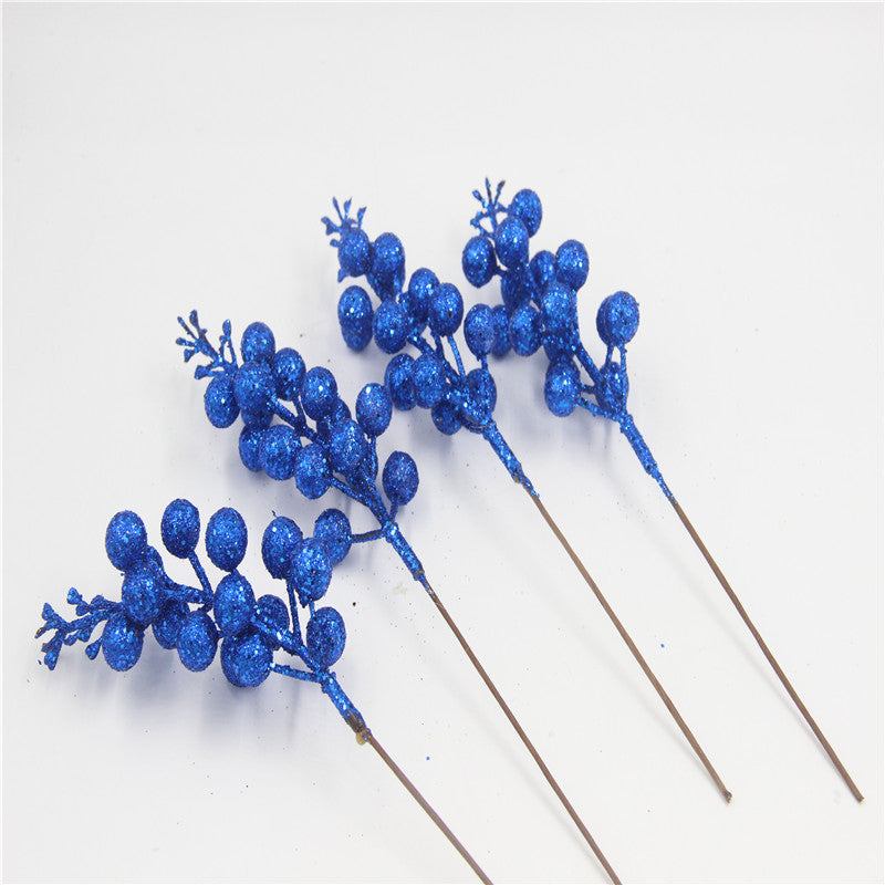 22cm 24 Stück Glitter Künstliche Holly Beeren Stämme für Weihnachten