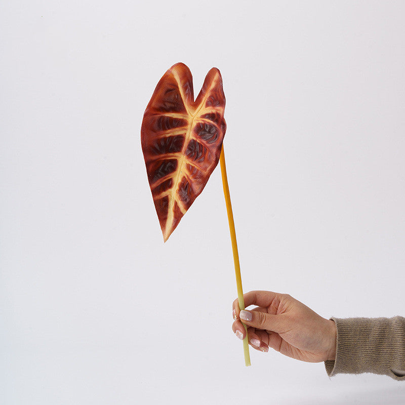 8 STK Künstliche Blätter Groß Künstlicher Aronstab 40 cm Lang Kunstzweige mit Blätter Kunstlaub Deko Blätter Grün Tropische Kunstblätter für Wohnzimmer Schlafzimmer Küche Büro Hotel Vase Deko