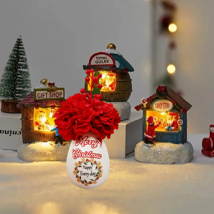 Weihnachtsgeschenke: Kleine Blumenstrauß mit Keramikvase