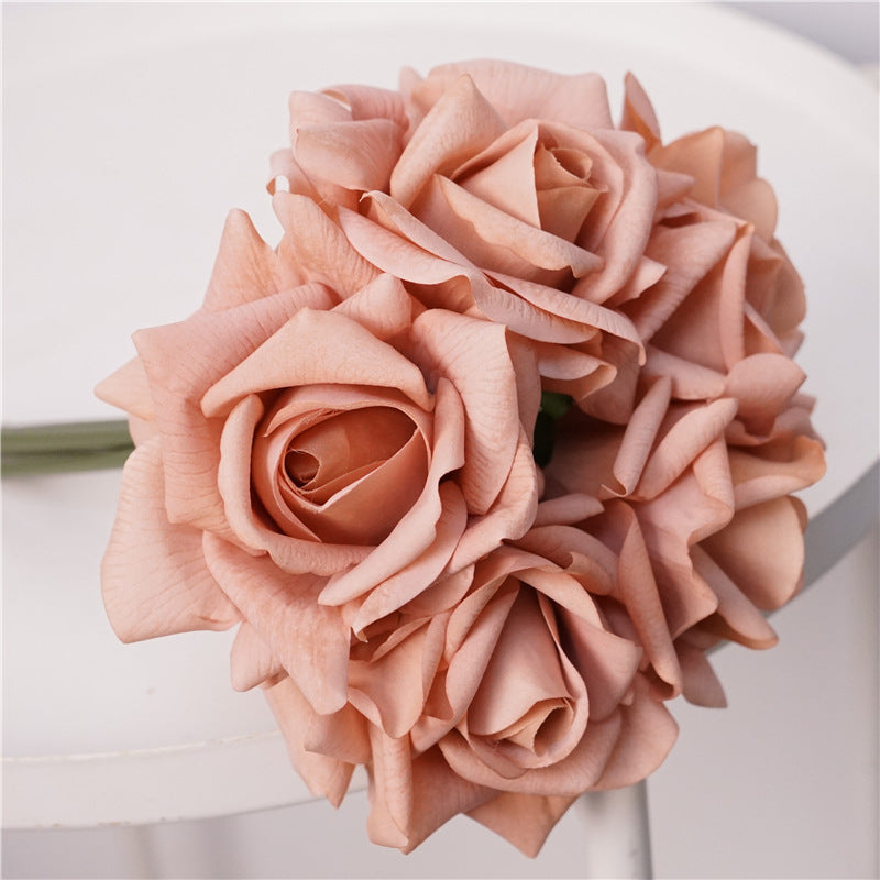 25 cm Feuchtigkeitsspürende künstliche Rosen – Blumenstrauß für Hochzeitsdekoration & Heimdekoration