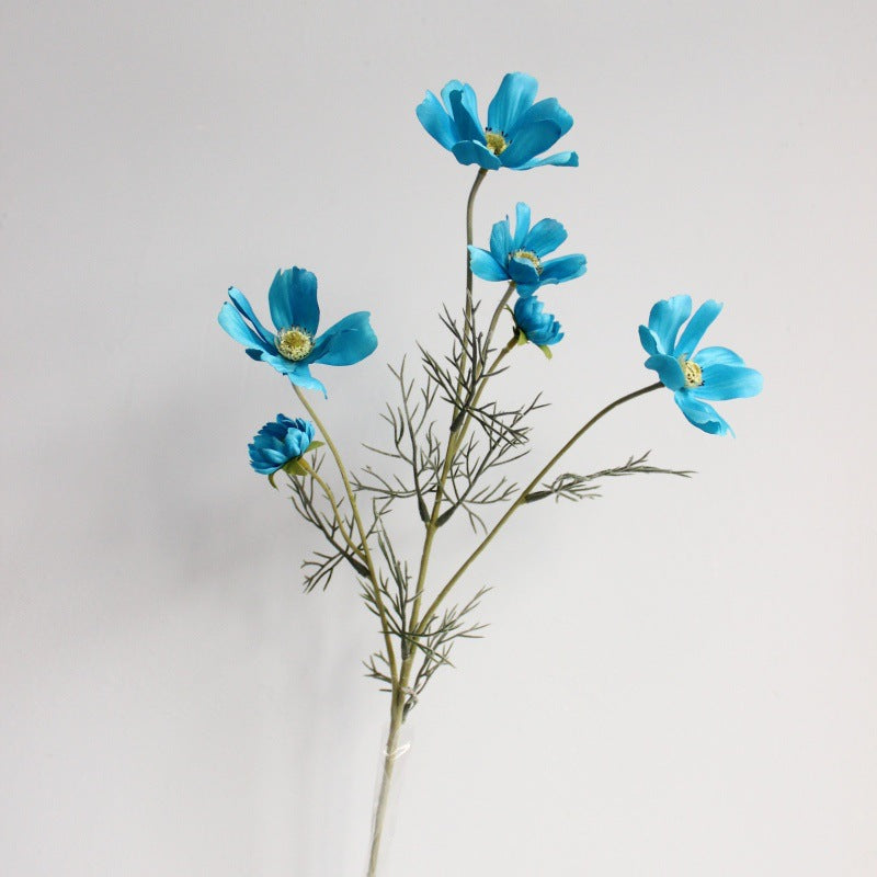 Gänseblümchen Stiel 60 cm, Künstlicher Kosmee Zweig aus Seide, Täuschend echte Kunstblume für Vase, Hochzeit, Gastronomie & Deko